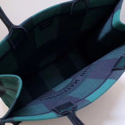 Dior Book Tote Bag Check Canvas.