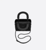 MINI LADY DIOR BAG Black  Calfskin. - Image 3