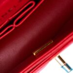 Small Classic Double Flap Red Caviar Light Gold Hardware. - Image 3