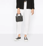 MINI LADY DIOR BAG Black  Calfskin. - Image 4