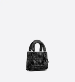 MICRO LADY DIOR BAG Black with Diamond Motif. - Image 5