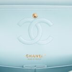 Medium Classic Double Flap Bag Blue Quilted Caviar Light Gold Hardware. - Image 7