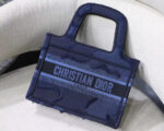 Dior Mini Book Tote Bag In Blue Camouflage Canvas. - Image 5