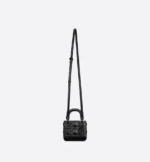 MICRO LADY DIOR BAG Black with Diamond Motif. - Image 2
