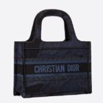 Dior Mini Book Tote Bag In Blue Camouflage Canvas. - Image 6