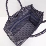 Dior Book Tote Bag In Blue Oblique Canvas. - Image 2
