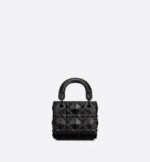 MICRO LADY DIOR BAG Black with Diamond Motif. - Image 3