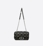 LARGE DIOR CARO BAG Black  Calfskin. - Image 3