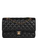 Medium Classic Double Flap Bag Black Caviar Gold Hardware. - Image 7