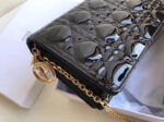 Dior Lady Dior Clutch With Chain In Black Patent. - Image 3