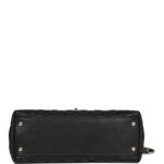 Small Coco Handle Flap Bag Black Caviar Light Gold Hardware. - Image 6