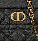 DIOR CARO ZIPPED POUCH WITH CHAIN Black. - Image 7