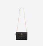 DIOR CARO ZIPPED POUCH WITH CHAIN Black. - Image 5