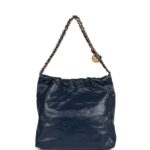 Large 22 Bag Navy Lambskin Antique Gold Hardware. - Image 5