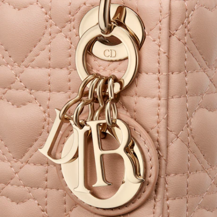 MICRO LADY DIOR BAG Pink  with Heart Motif.