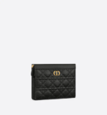 DIOR CARO ZIPPED POUCH WITH CHAIN Black. - Image 4