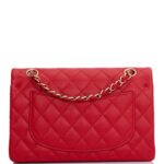 Small Classic Double Flap Red Caviar Light Gold Hardware. - Image 6