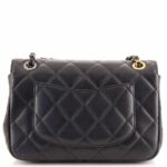 Black Small Flap Bag Embellished Glass Pearls. - Image 4