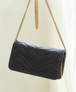 hand Mini Black Leather Cross Body Bag 488426 Black. - Image 6