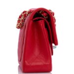 Small Classic Double Flap Red Caviar Light Gold Hardware. - Image 2