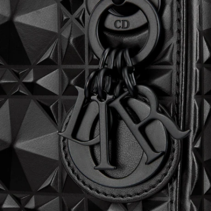 MICRO LADY DIOR BAG Black with Diamond Motif.