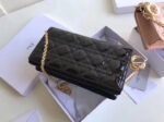 Dior Lady Dior Clutch With Chain In Black Patent. - Image 2