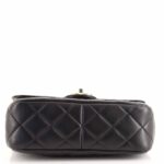 Black Small Flap Bag Embellished Glass Pearls. - Image 5