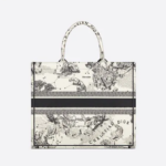 LARGE DIOR BOOK TOTE Latte Toile de  (42 x 35 x 18.5 cm).