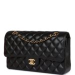 Medium Classic Double Flap Bag Black Caviar Gold Hardware. - Image 2