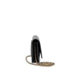 Black Quilted Caviar Wallet on Chain Gold Hardware. - Image 2